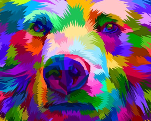Colorful Bear Face Paint By Numbers