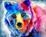 Colorful Grizzly Paint By Number