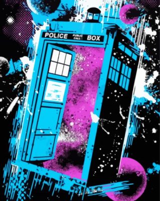 Tardis Splatter Paint By Number