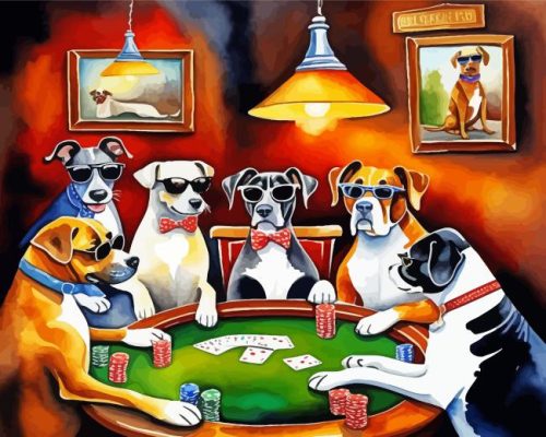 Poker Pawsitivity Paint By Number