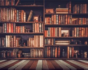 Old Library Bokshelf Paint By Numbers