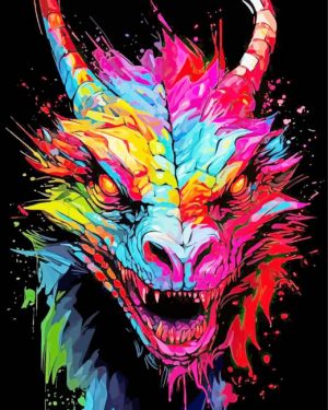 Pop Art Dragon Paint By Numbers