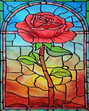 Stained Glass Rose Paint By Numbers