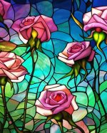 Roses Stained Glass Paint By Number