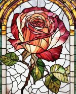Rose Stained Glass Paint By Number