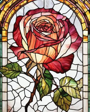 Rose Stained Glass Paint By Number