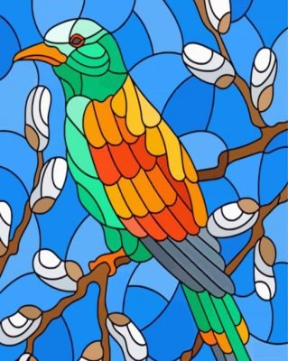 Stained Glass Bird Paint By Number
