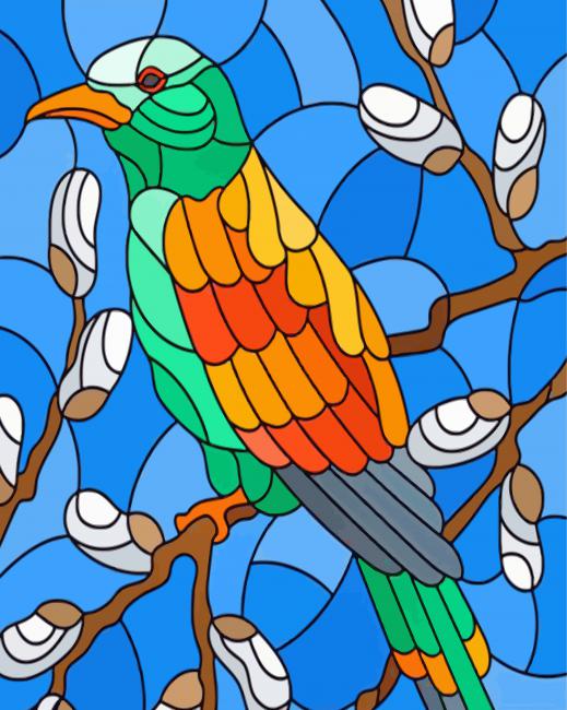 Stained Glass Bird Paint By Number