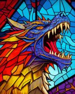 Stained Glass Dragon Paint By Number