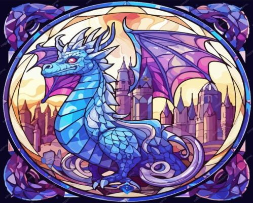 Stained Glass Dragon Paint By Number