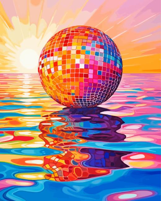 Sunset Disco Ball Paint By Number
