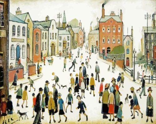 A Town Square Lowry Paint By Numbers