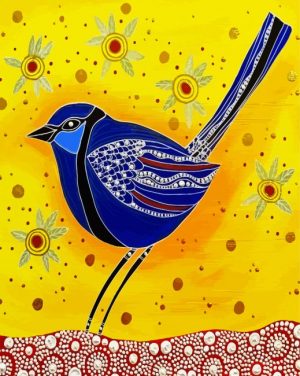 Aboriginal Blue Wren Paint By Number