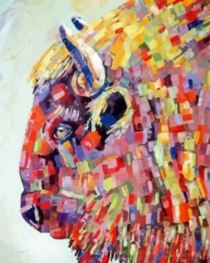 Abstract Colorful Bison Paint by numbers