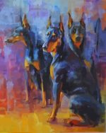 Black Doberman Dogs Paint By Number