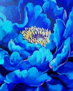 Aesthetic Blue Dahlia Paint By Number