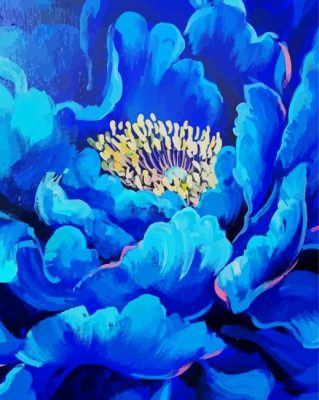 Aesthetic Blue Dahlia Paint By Number
