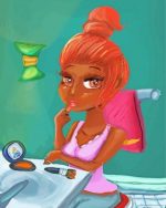 African Girl Doing Makeup Paint By Numbers