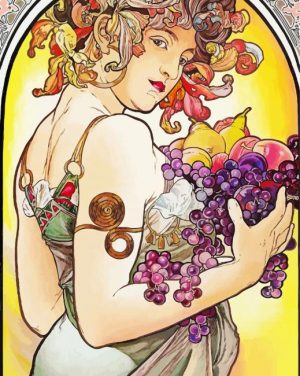 Alphonse Mucha Fruit Paint By Numbers
