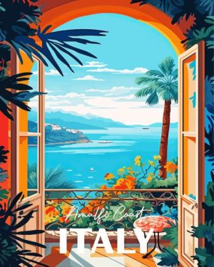 Amalfi Coast Italy Poster paint by numbers