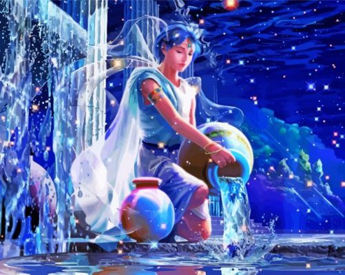 Aquarius Zodiac Girl Paint By Numbers