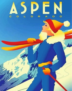 Aspen Colorado Poster Paint By Number