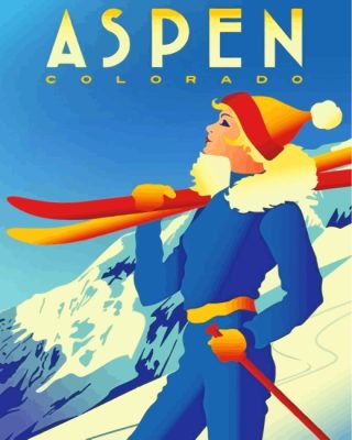 Aspen Colorado Poster Paint By Number