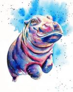 Baby Hippo Art Paint By Numbers