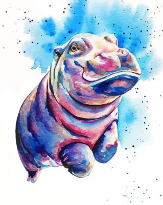 Baby Hippo Art Paint By Numbers