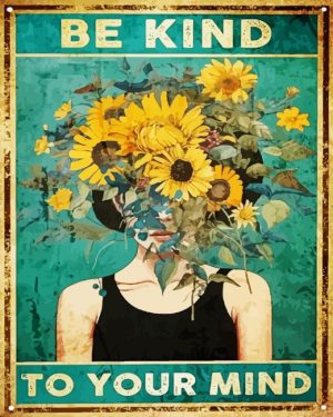 Be kind to your mind poster paint by numbers
