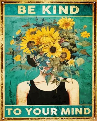 Be kind to your mind poster paint by numbers
