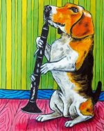 Beagle Dog Playing Clarinet Paint By Number