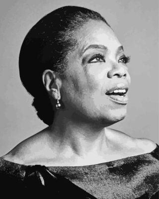 Black And White Oprah Winfrey paint by numbers