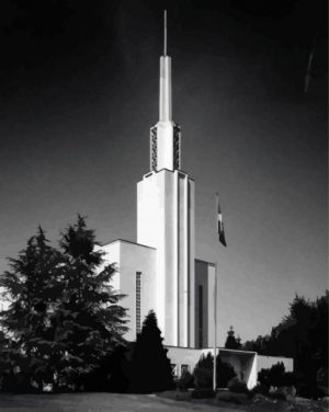 Black And White Lds Swiss Temple Paint By Numbers