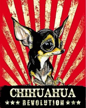 Black Chihuahua Illustration Paint By Number