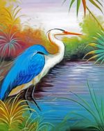 Blue Heron In Swamp Paint By Number