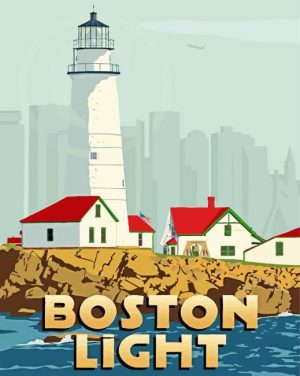 Boston Light Poster Paint By Number