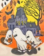 Cartoon Halloween Ghosts Paint By Numbers