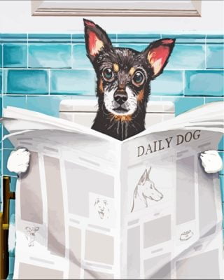 Chihuahua Reading News Paint By Number
