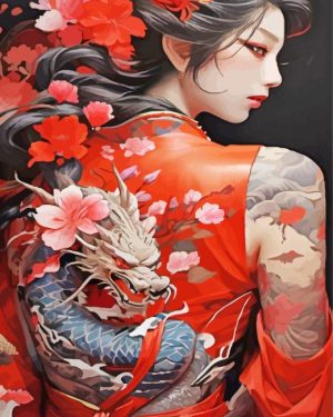 Chinese Tattooed Girl paint by numbers