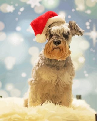 Christmas Schnauzer Paint By Number