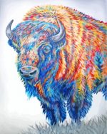Colorful Bison Art Paint By Numbers