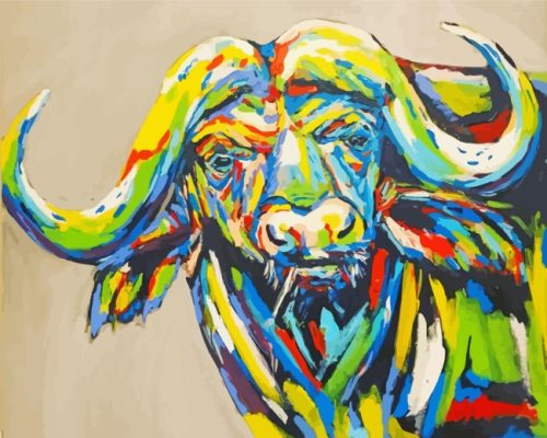 Colorful Buffalo Art Paint By Number