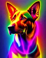 Colorful Neon Dog Paint By Number