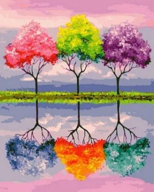 Colorful Seasons Trees Paint By Numbers