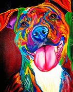 Colorful Staffy Dog Paint By Number