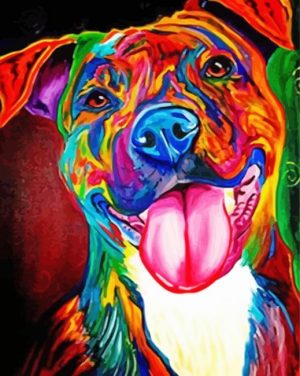 Colorful Staffy Dog Paint By Number