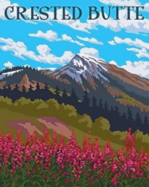 Crested Butte Colorado Poster Paint By Number