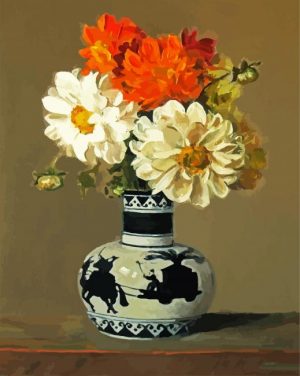 Dahlias Vase Still Life Paint By Number