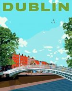 Dublin River Liffey Poster Paint By Number